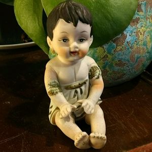 Bisque Porcelain Piano Baby Boy